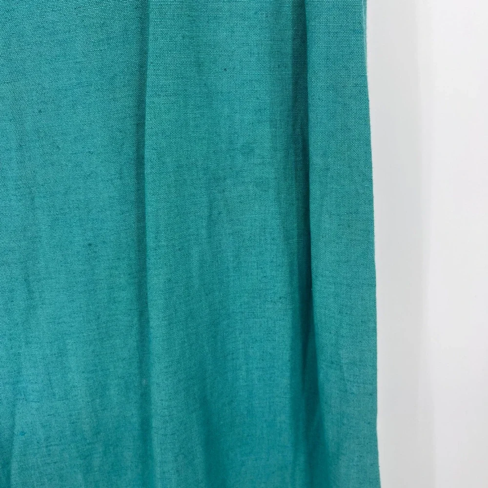Vintage Y2K Coldwater Creek Jacket‎ Dress Set Medium Teal Eyelet Linen Blend